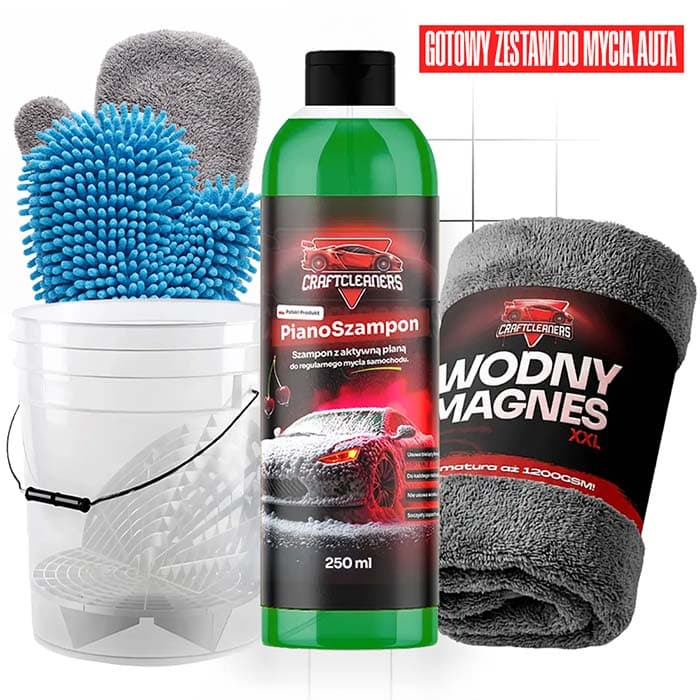 Czysta Jazda – Zestaw do mycia auta Pianoszampon + Wodny Magnes XL + Rękawica