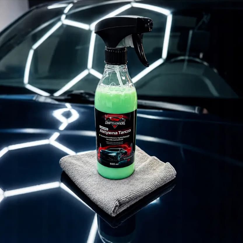 Zestaw Domowa Odnowa Samochodu: Aktywna Tarcza, Diamentowe Szkło, Neutralizator Insektów, Szkliste szkło + Pad do aplikacji + 3 Mikrofibry (Opakowanie Premium) 🎁