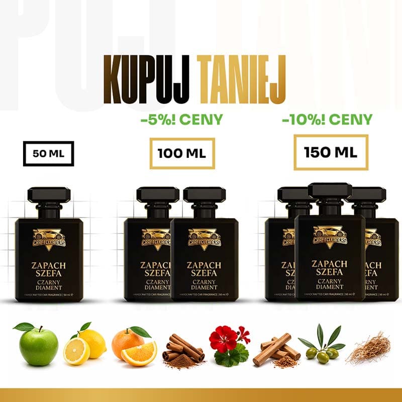 CZARNY DIAMENT: ZAPACH SZEFA - zapach, odświeżacz powietrza do samochodu 50 ml.