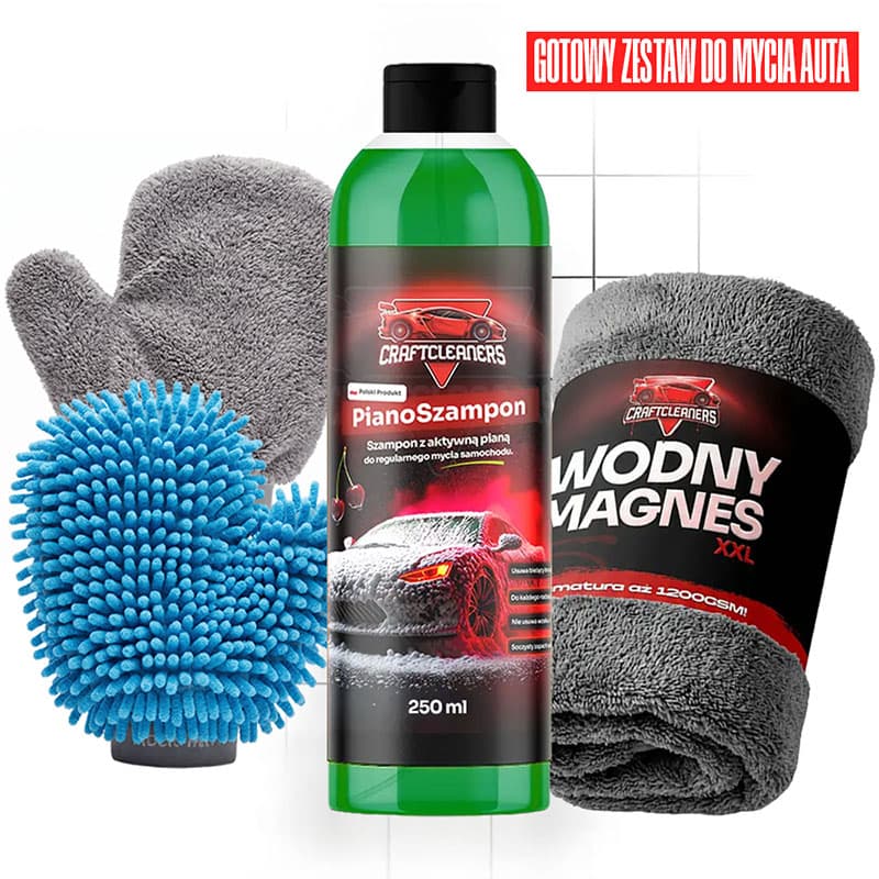 Czysta Jazda – Zestaw do mycia auta Pianoszampon + Wodny Magnes XL + Rękawica