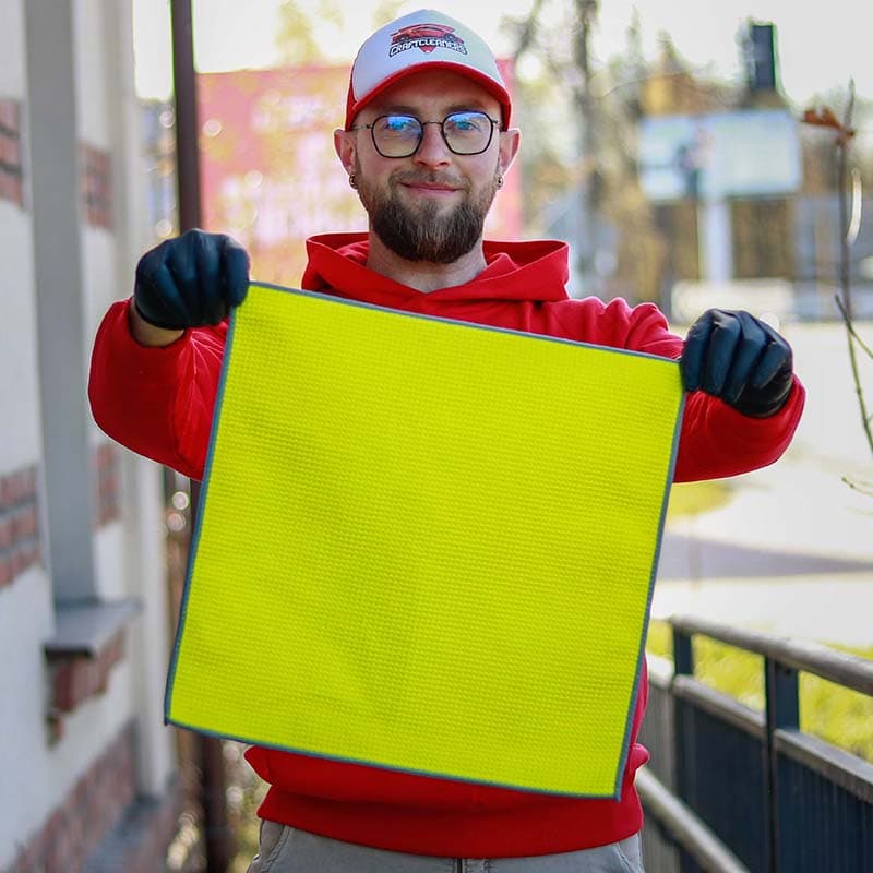 Szklany Specjalista - Waflowa Mikrofibra do Szyb i Elementów Błyszczących w Samochodzie