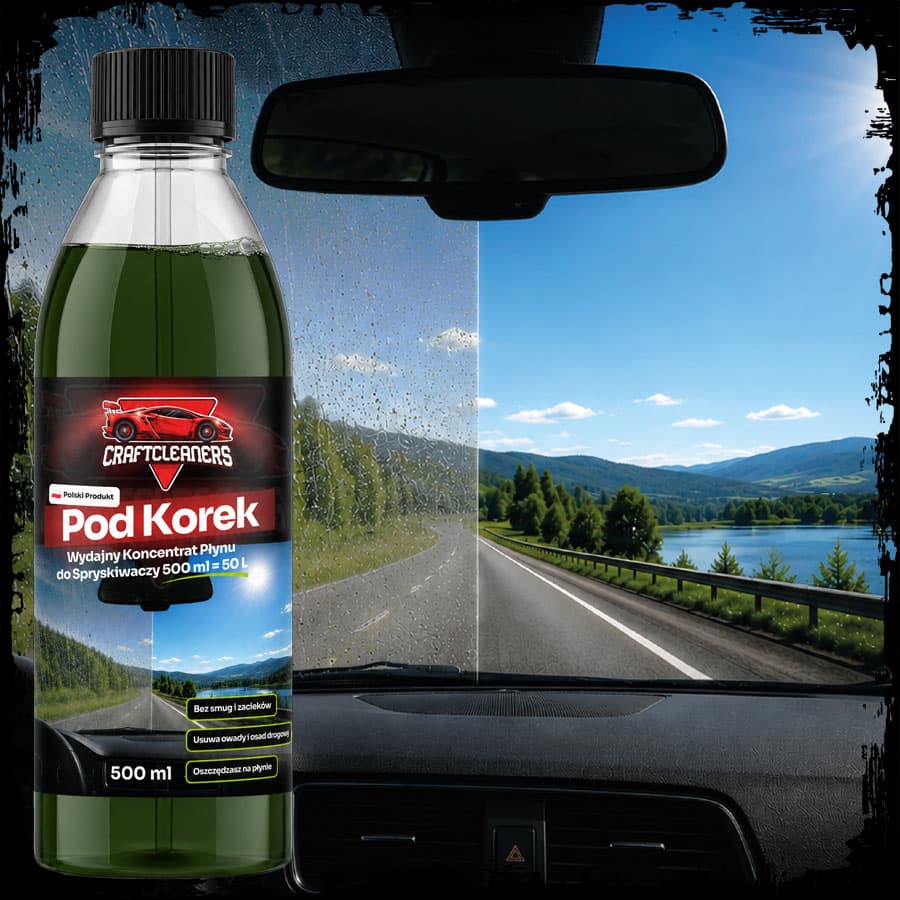 Pod Korek – Wydajny Koncentrat Płynu do Spryskiwaczy 500 ml = 50 L Gotowego Płynu
