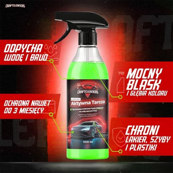 Aktywna Tarcza - All in One HYDROFOBOWA Ochrona Całego Auta w Jednej Butelce