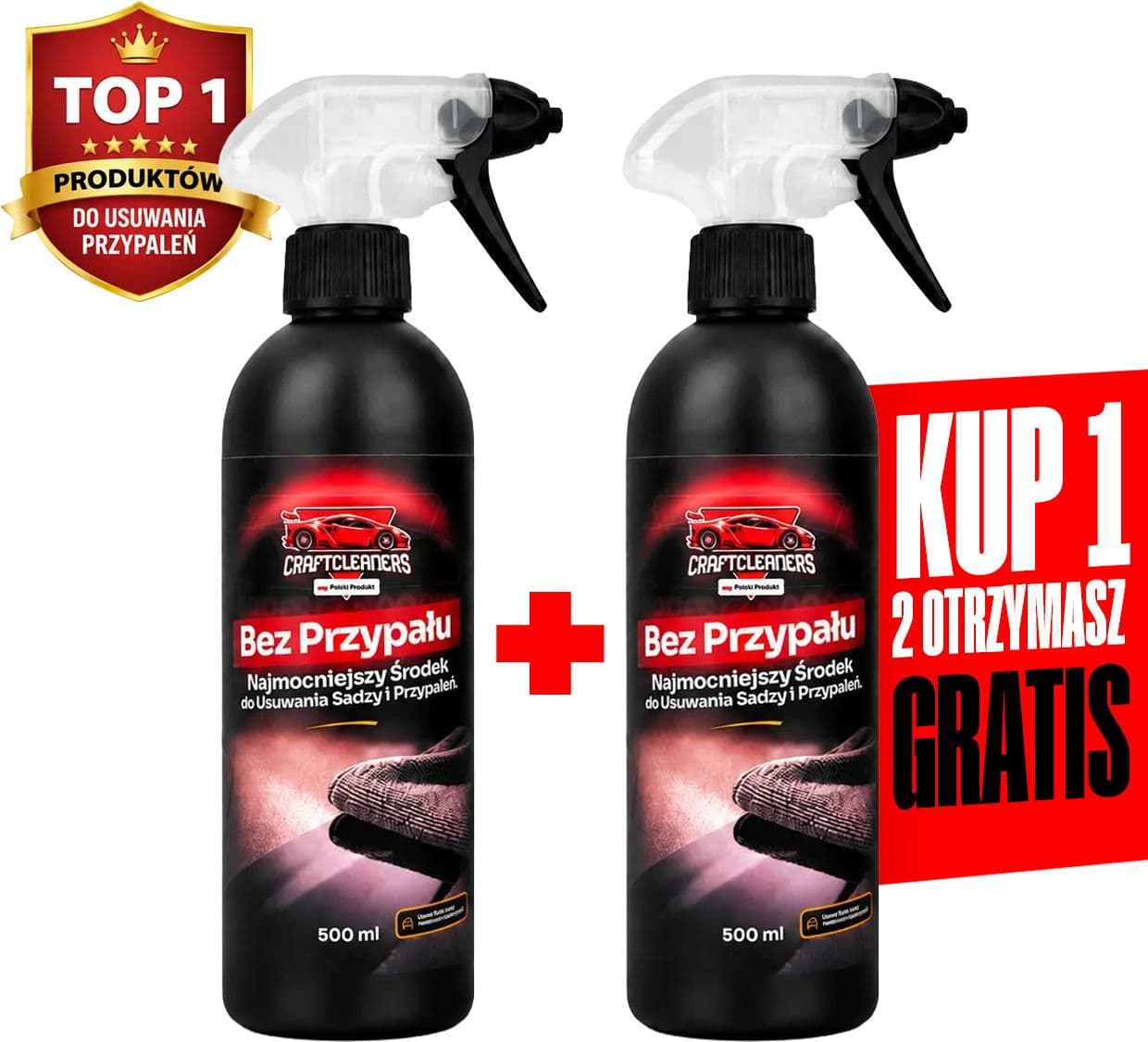 Bez Przypału x 2 - Mega Szybkie Rozpuszczanie Sadzy i Przypaleń - druga butelka gratis