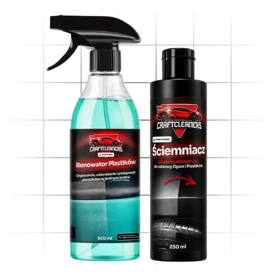 Plastik Fantastik - Zestaw do odnowy plastików w samochodzie Ściemniacz + Renowator Plastików
